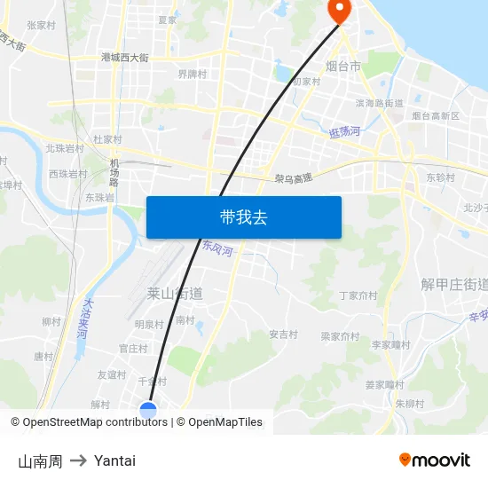 山南周 to Yantai map