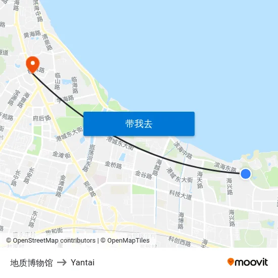 地质博物馆 to Yantai map