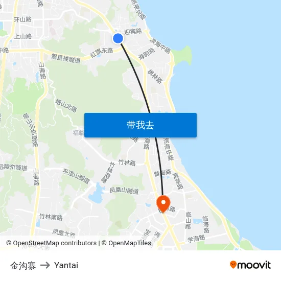金沟寨 to Yantai map