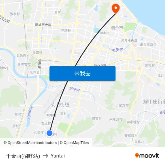 千金西(招呼站) to Yantai map