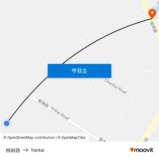 桐林路 to Yantai map