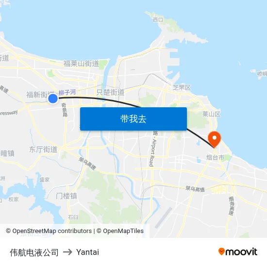 伟航电液公司 to Yantai map