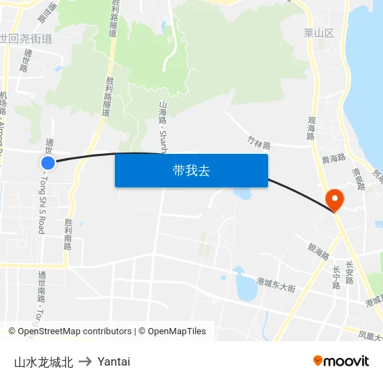 山水龙城北 to Yantai map