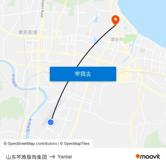 山东琴雅服饰集团 to Yantai map