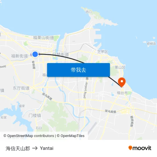 海信天山郡 to Yantai map