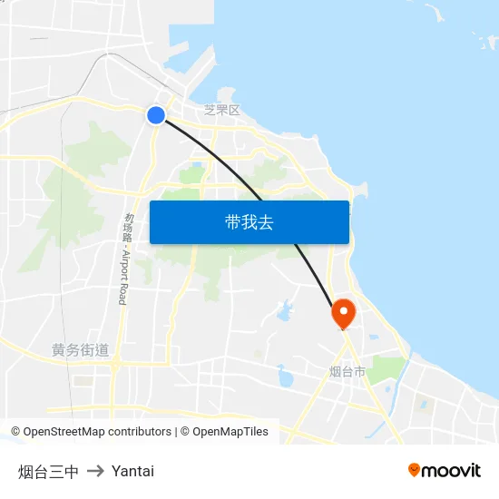 烟台三中 to Yantai map