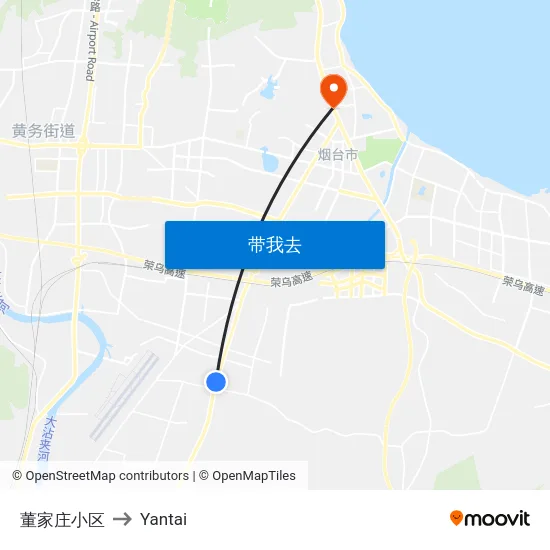 董家庄小区 to Yantai map