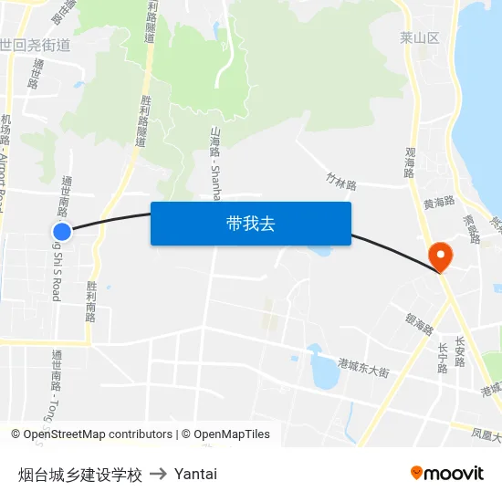 烟台城乡建设学校 to Yantai map