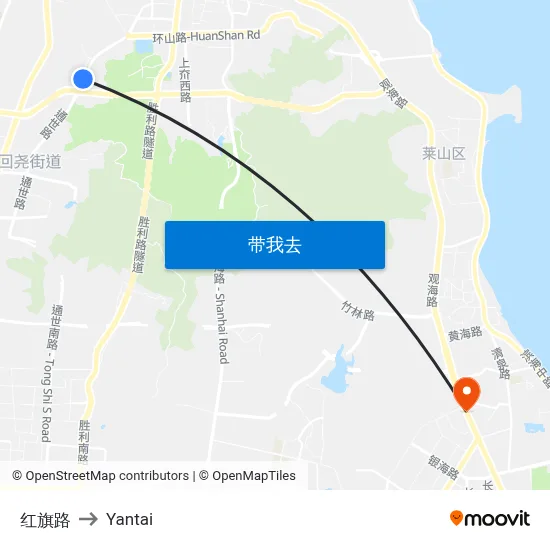 红旗路 to Yantai map