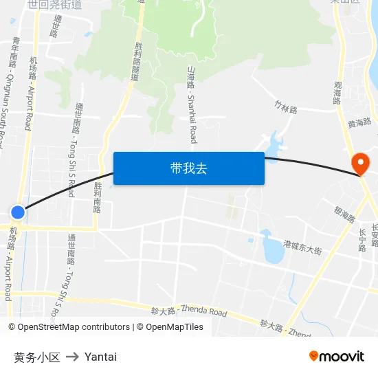黄务小区 to Yantai map