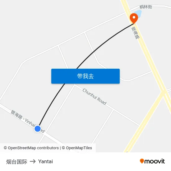 烟台国际 to Yantai map