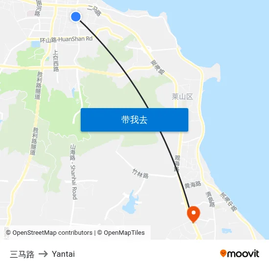 三马路 to Yantai map