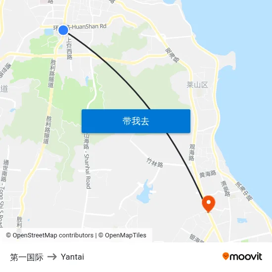 第一国际 to Yantai map