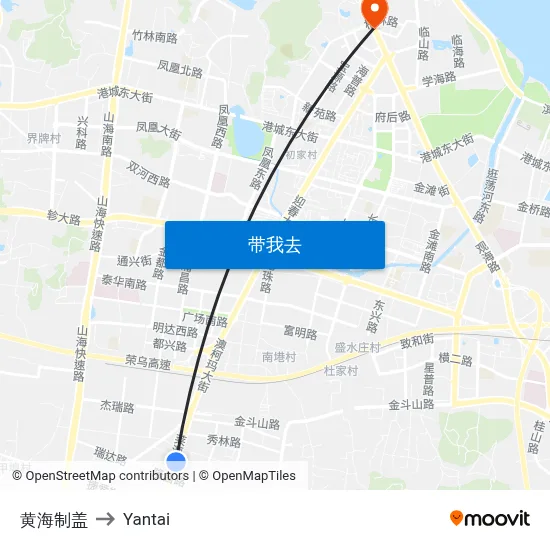 黄海制盖 to Yantai map