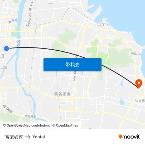富豪银座 to Yantai map