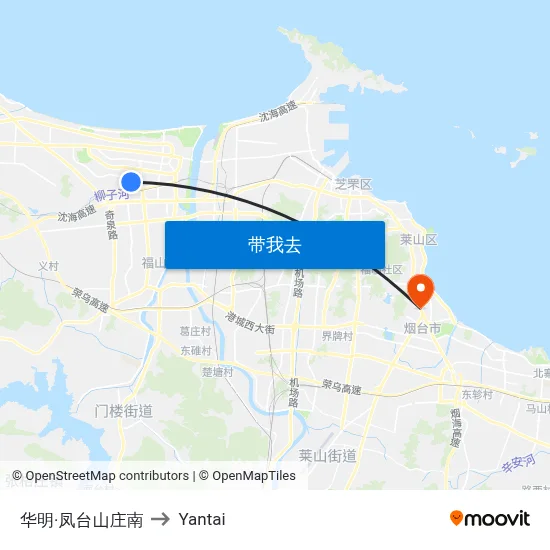 华明·凤台山庄南 to Yantai map
