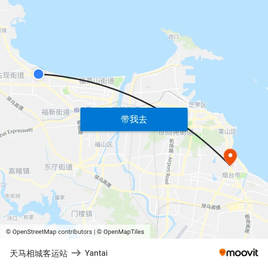 天马相城客运站 to Yantai map