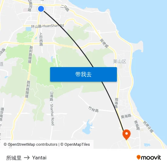 所城里 to Yantai map