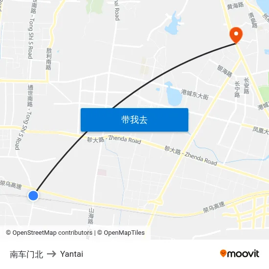 南车门北 to Yantai map