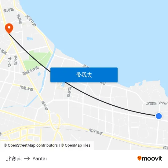 北寨南 to Yantai map