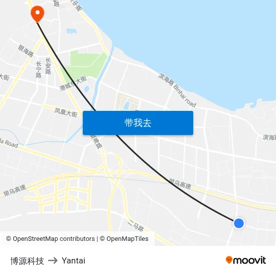 博源科技 to Yantai map