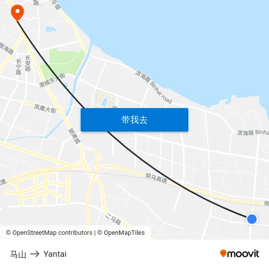 马山 to Yantai map