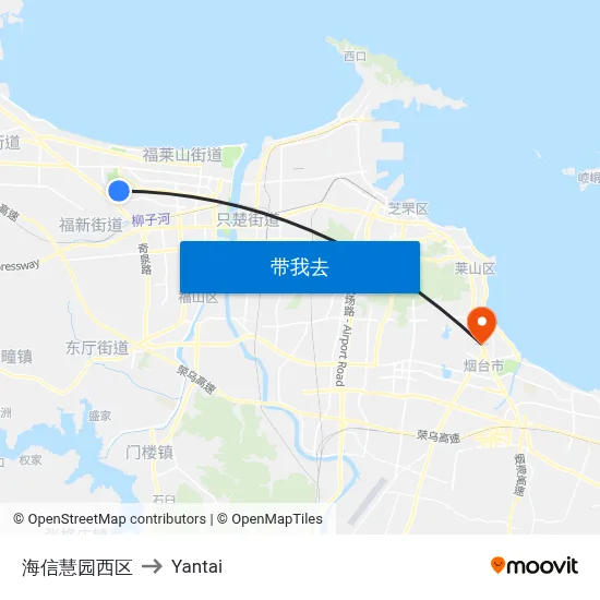 海信慧园西区 to Yantai map