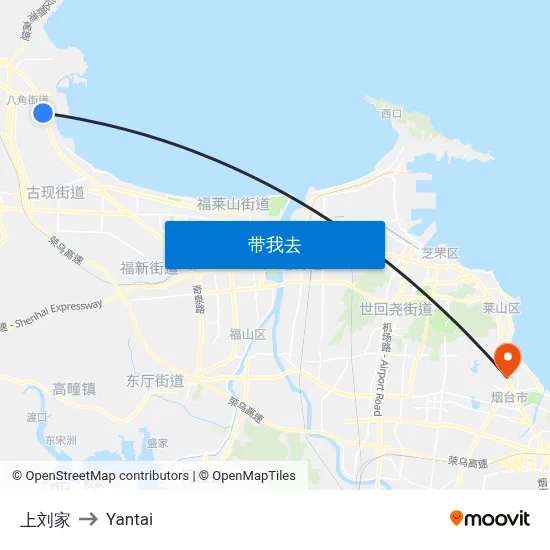 上刘家 to Yantai map