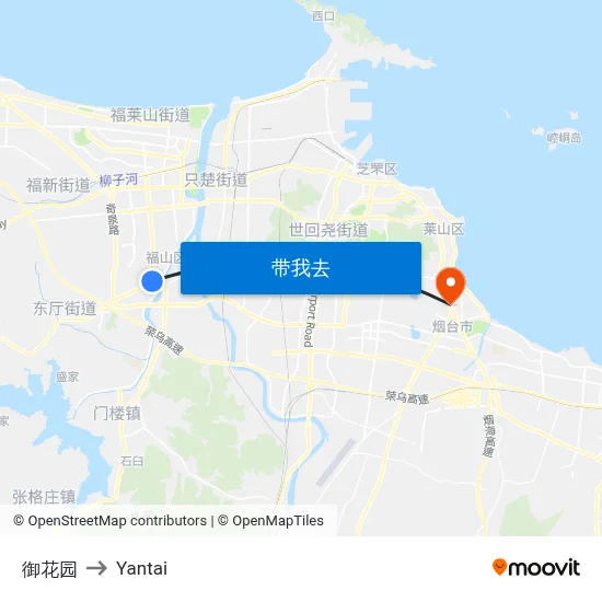 御花园 to Yantai map
