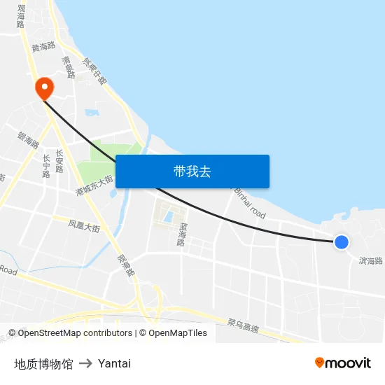 地质博物馆 to Yantai map