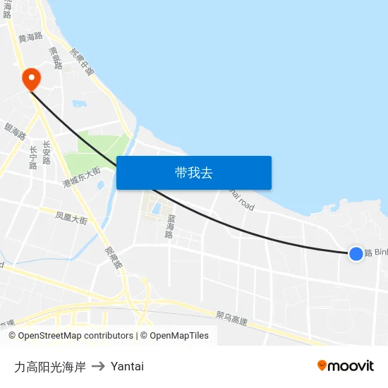 力高阳光海岸 to Yantai map