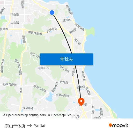 东山干休所 to Yantai map
