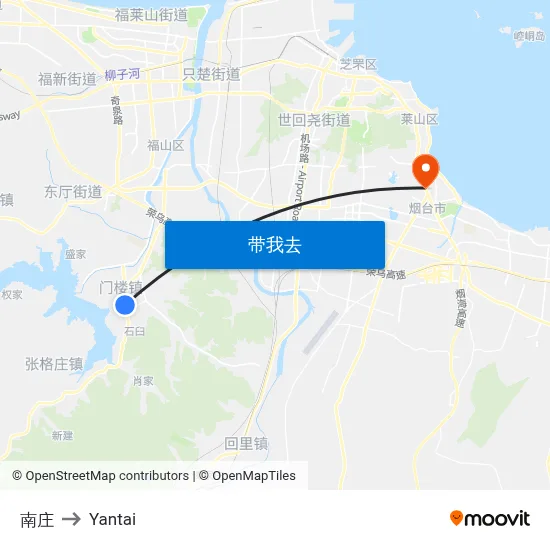 南庄 to Yantai map
