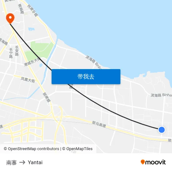 南寨 to Yantai map