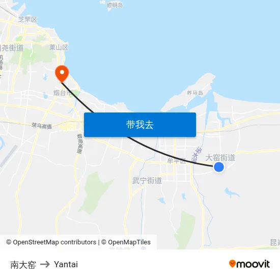 南大窑 to Yantai map
