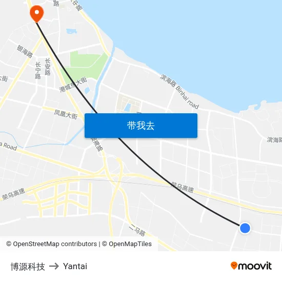 博源科技 to Yantai map