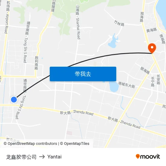 龙鑫胶带公司 to Yantai map