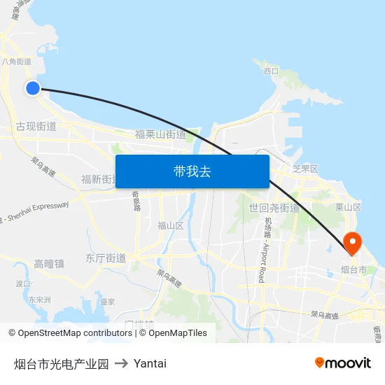 烟台市光电产业园 to Yantai map