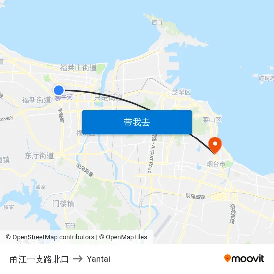 甬江一支路北口 to Yantai map