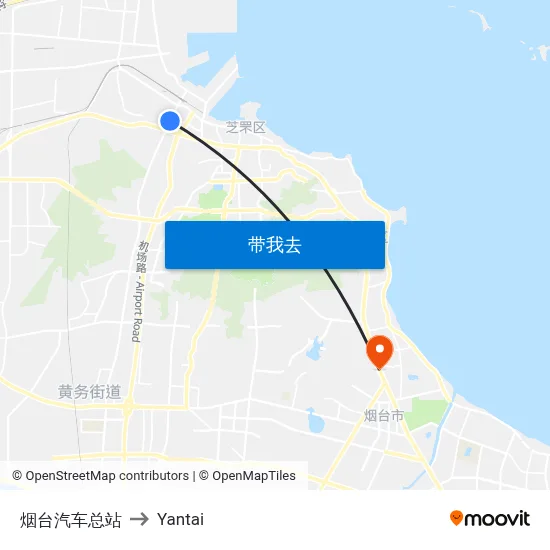 烟台汽车总站 to Yantai map