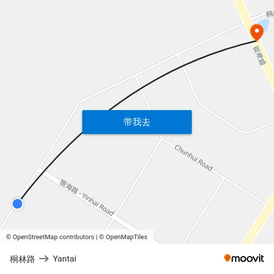 桐林路 to Yantai map