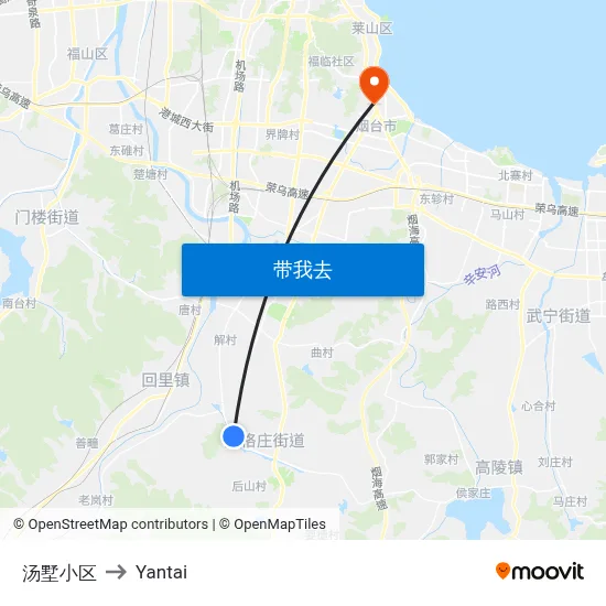 汤墅小区 to Yantai map