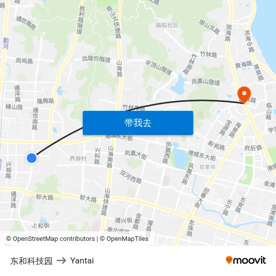 东和科技园 to Yantai map