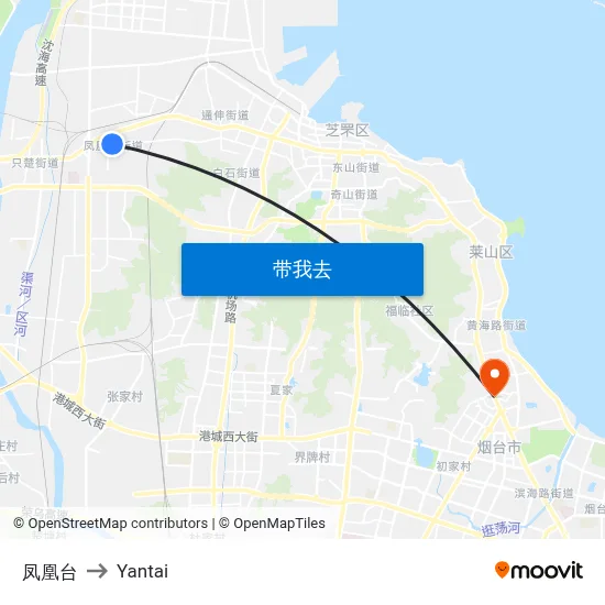 凤凰台 to Yantai map