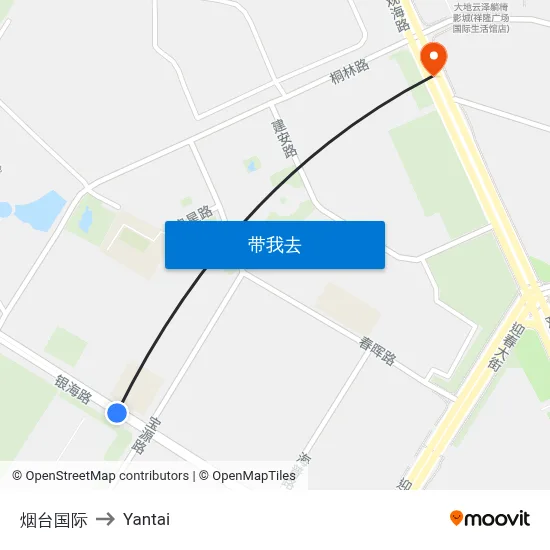 烟台国际 to Yantai map
