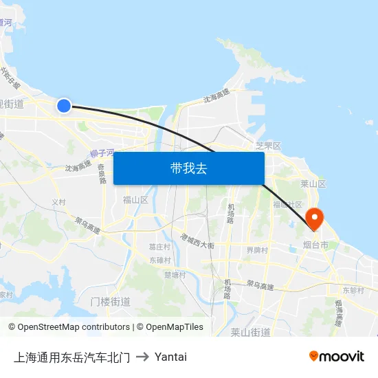 上海通用东岳汽车北门 to Yantai map