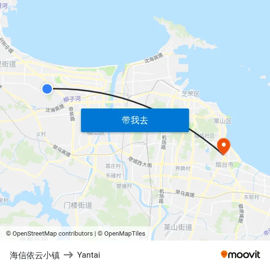 海信依云小镇 to Yantai map