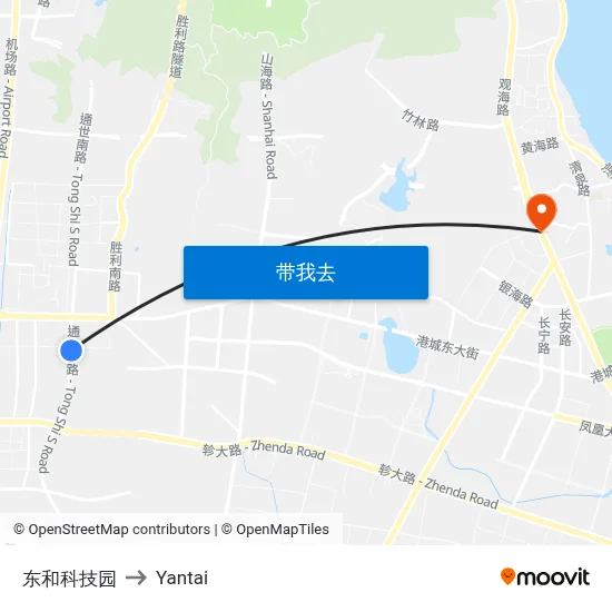 东和科技园 to Yantai map