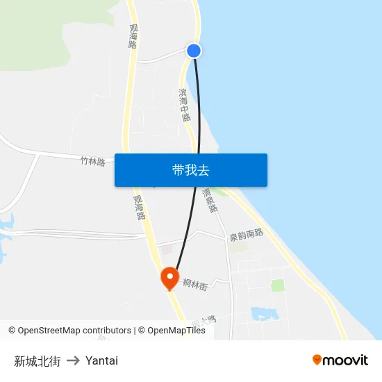新城北街 to Yantai map