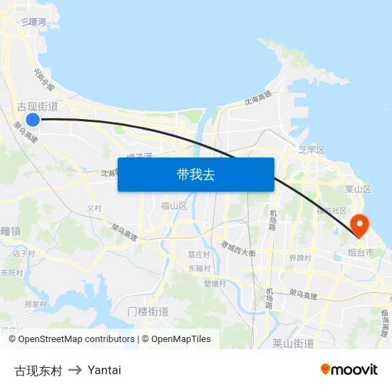 古现东村 to Yantai map